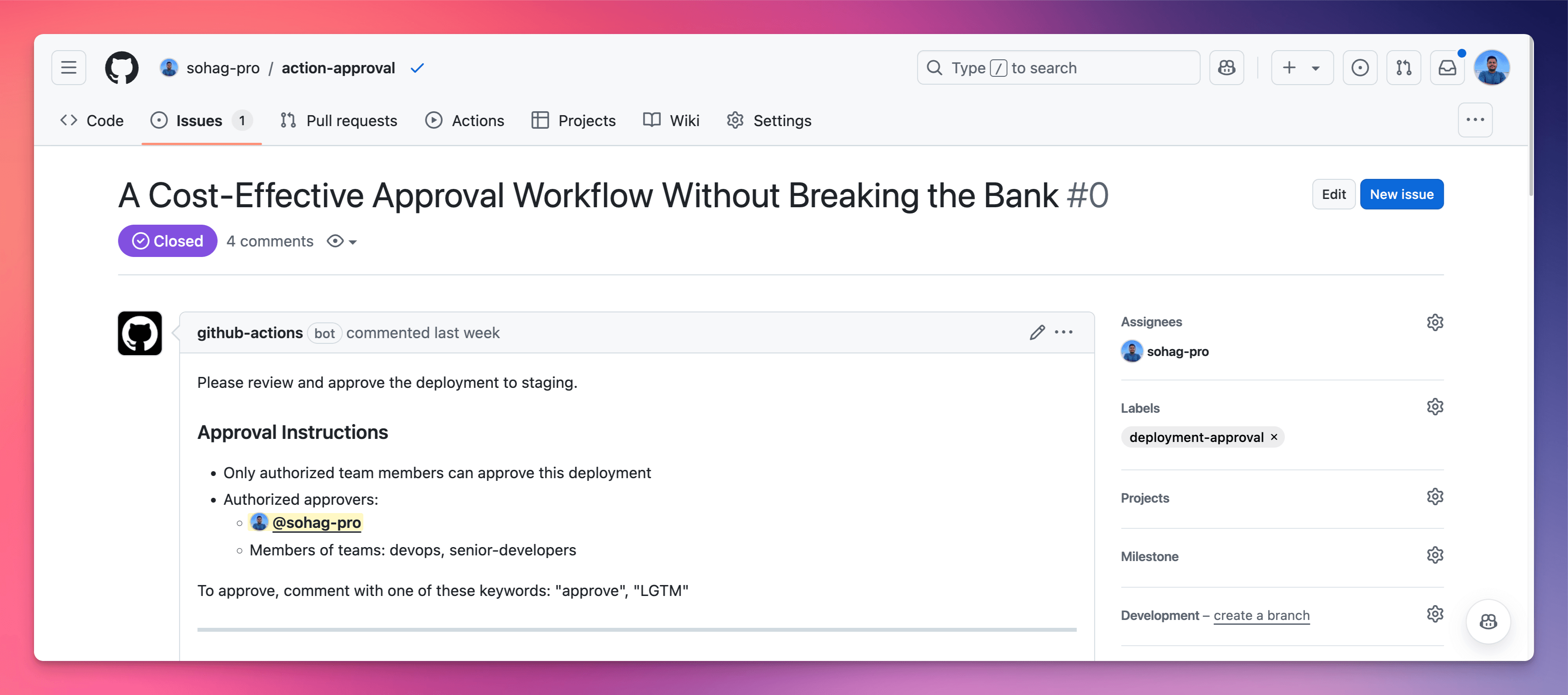 π Outsmarting GitHub Actions: A Cost-Effective Approval Workflow Without Breaking the Bank